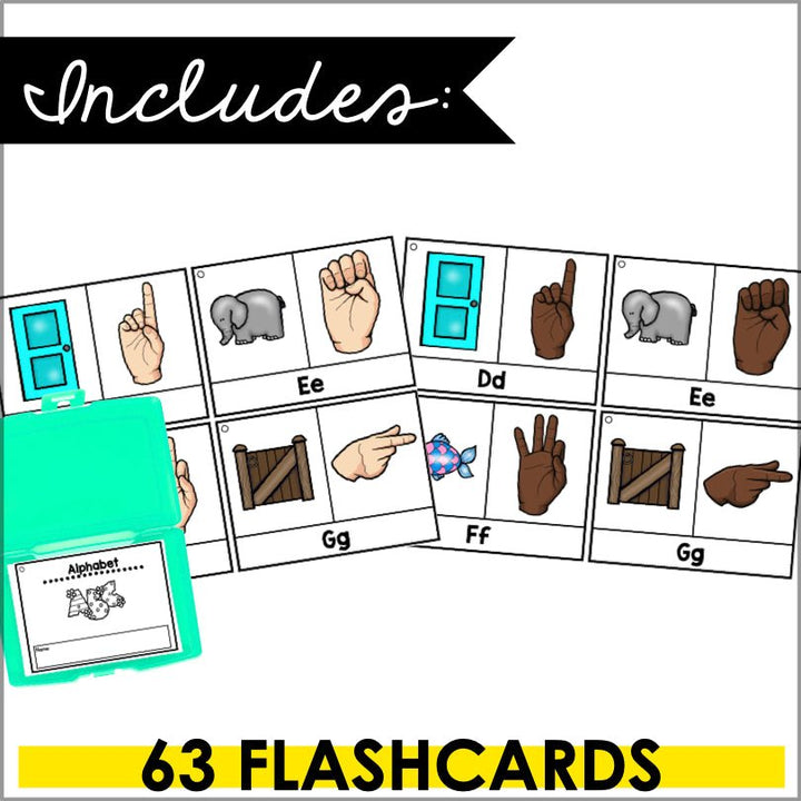 ASL Flashcards & Trackers - Letters, Numbers, Colors, and Question Words - Teacher Jeanell