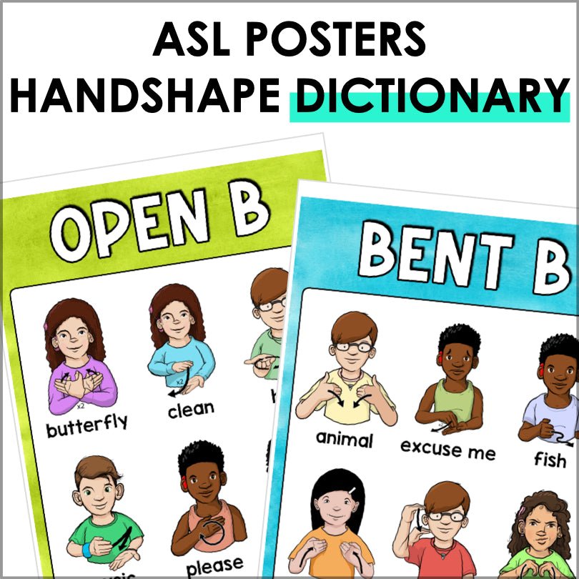 ASL Dictionary - ASL Handshape Poster Set - Handshape Dictionary ...