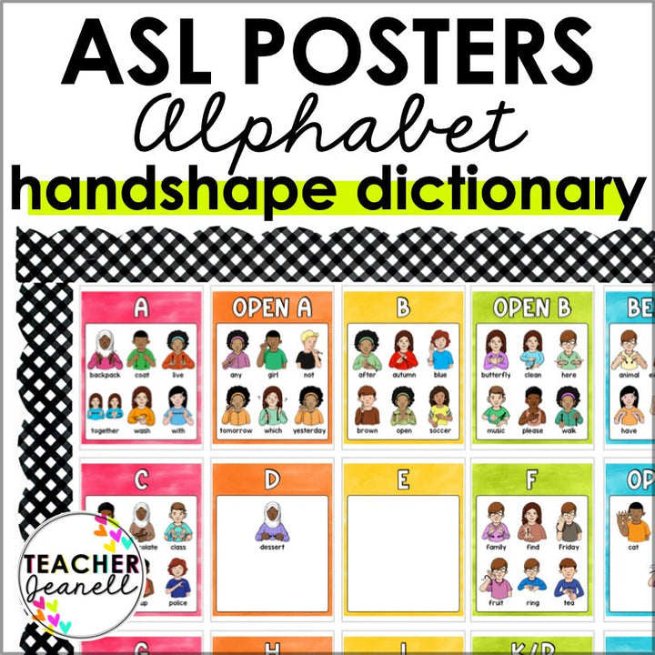 ASL Handshape Poster Set | Handshape Dictionary - Teacher Jeanell