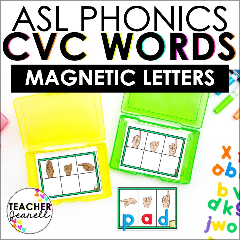ASL Magnetic Letter Center CVC Words | Fingerspelling CVC Words | Early Literacy - Teacher Jeanell