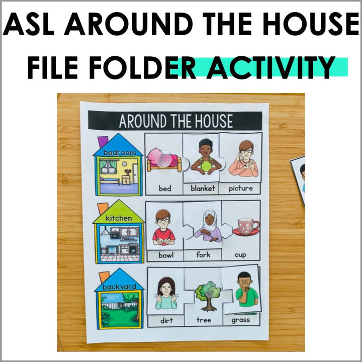 ASL Nouns Things Around the House File Folder Activity - Teacher Jeanell
