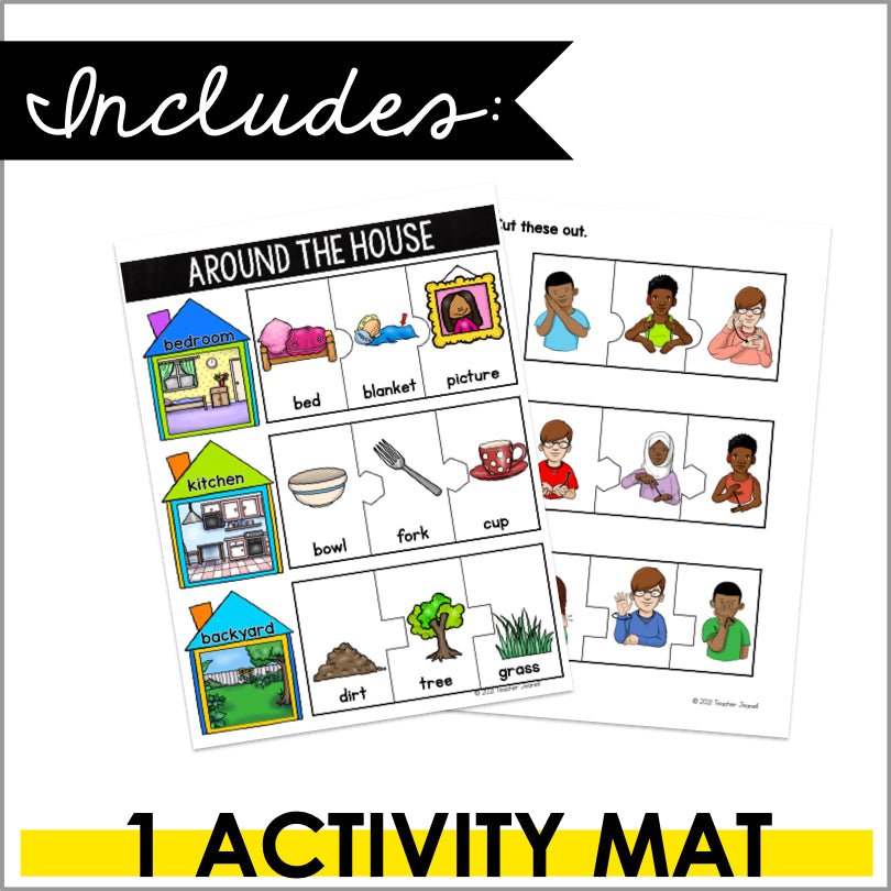 ASL Nouns Things Around the House File Folder Activity - Teacher Jeanell