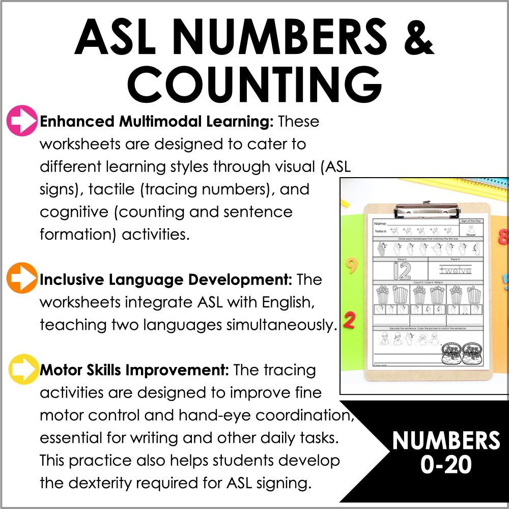 ASL Numbers and Counting 0-20 - Teacher Jeanell