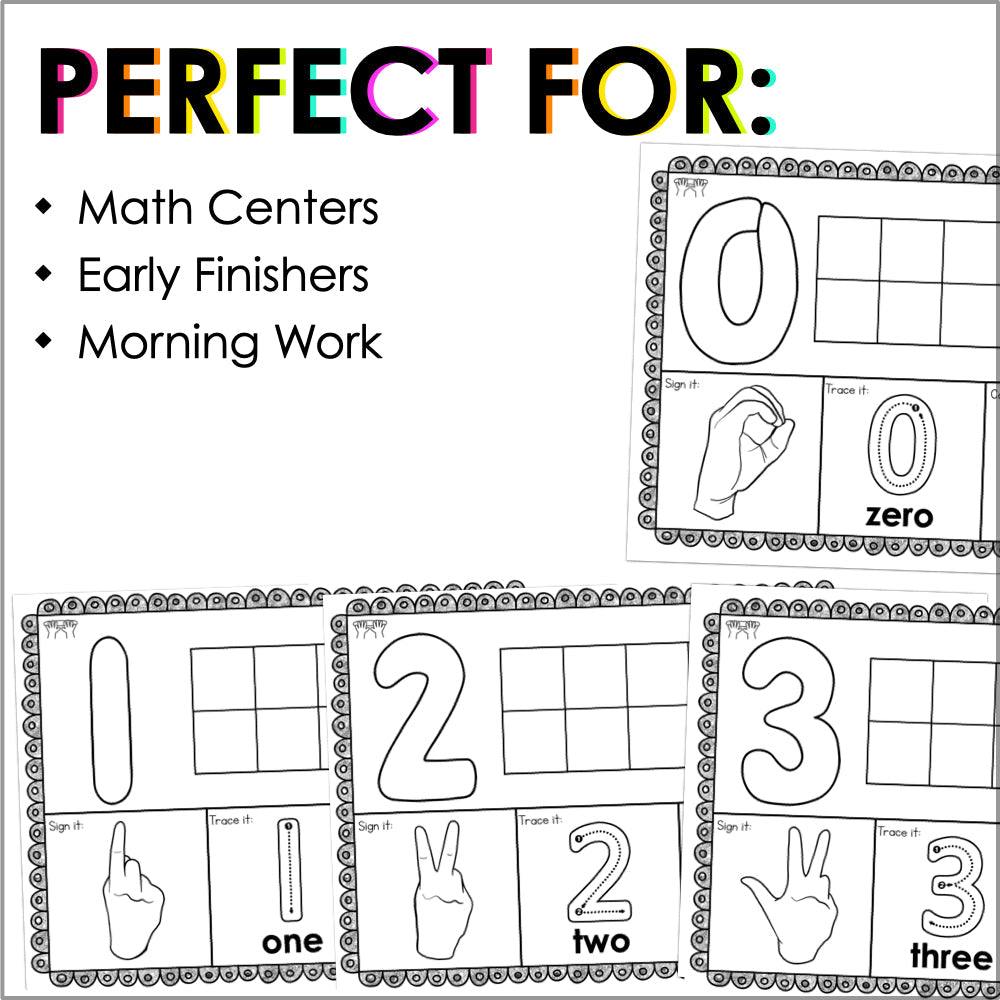 ASL Numbers Playdough Mats 0-30 - Teacher Jeanell