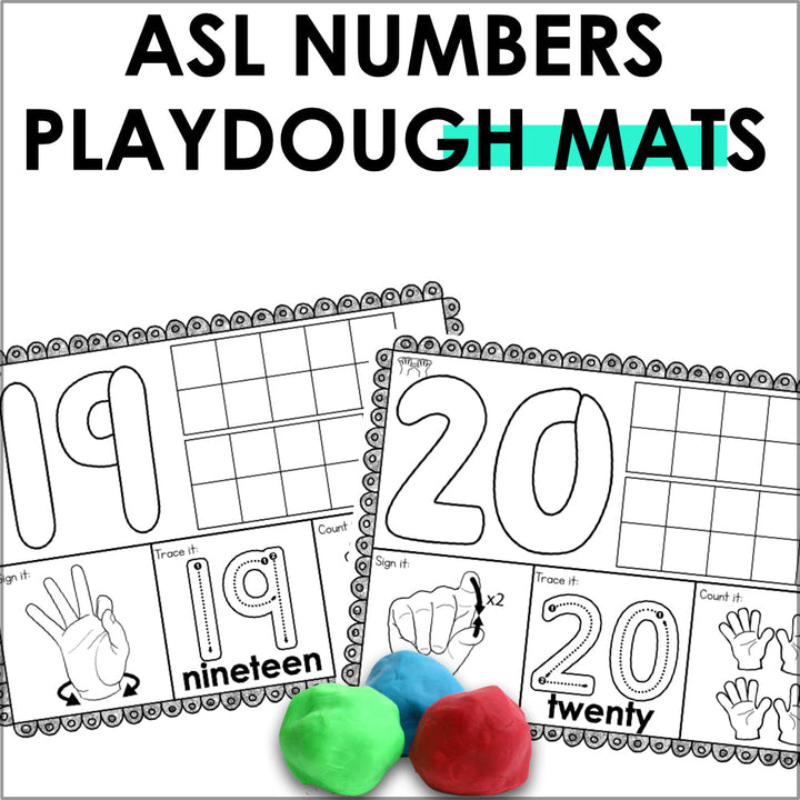 ASL Numbers Playdough Mats 0-30 - Teacher Jeanell