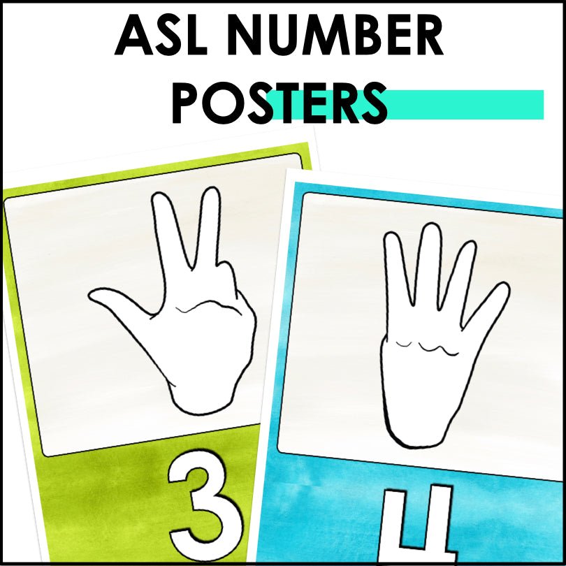 ASL Numbers Poster Set | Sign Language Number Posters 0-20 - Teacher Jeanell
