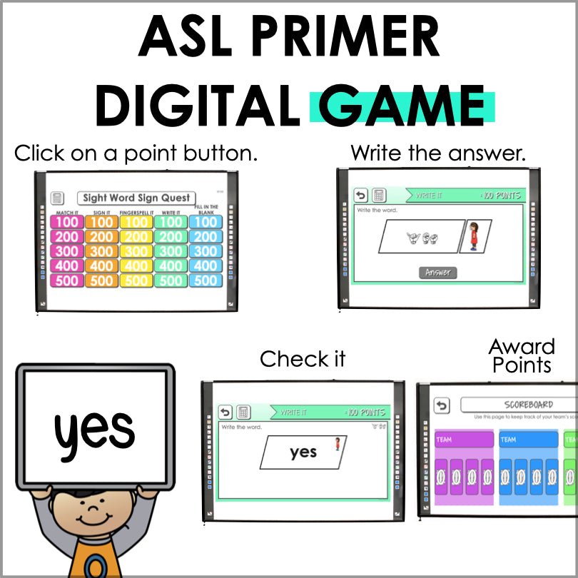 ASL Primer Sight Words Digital Game - Teacher Jeanell