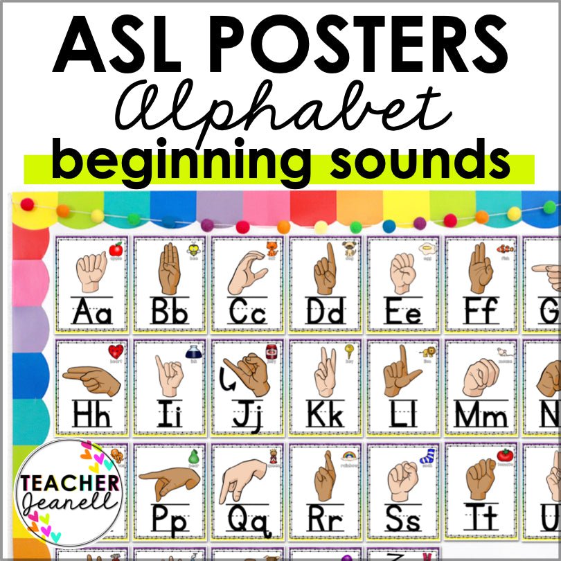 ASL Sign Language Alphabet Posters - Teacher Jeanell