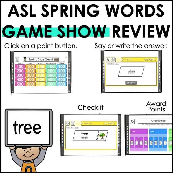 ASL Spring Vocabulary Trivia Game - Teacher Jeanell