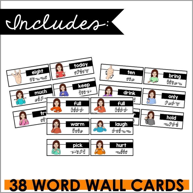 ASL Word Wall Cards Third Grade Sight Words - Teacher Jeanell