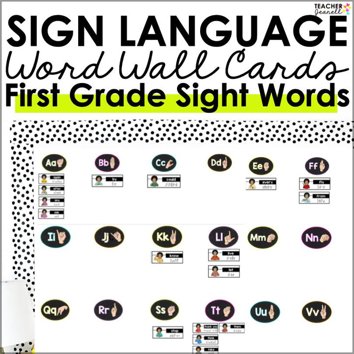 ASL Word Wall First Grade Sight Word List - Teacher Jeanell
