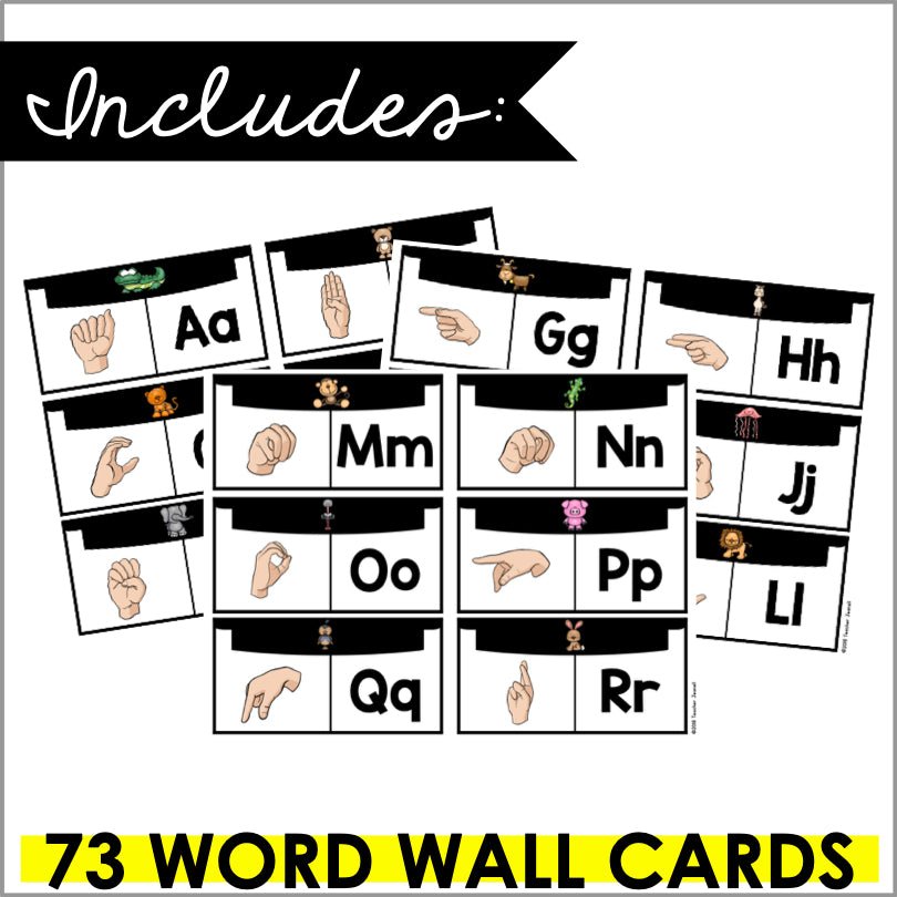 ASL Word Wall Letters, Numbers, Colors, and Question Words - Teacher Jeanell