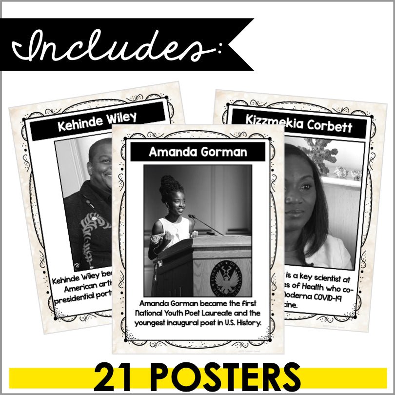 Black History Month Bulletin Board - Black History Month Posters - Set 2 - Teacher Jeanell