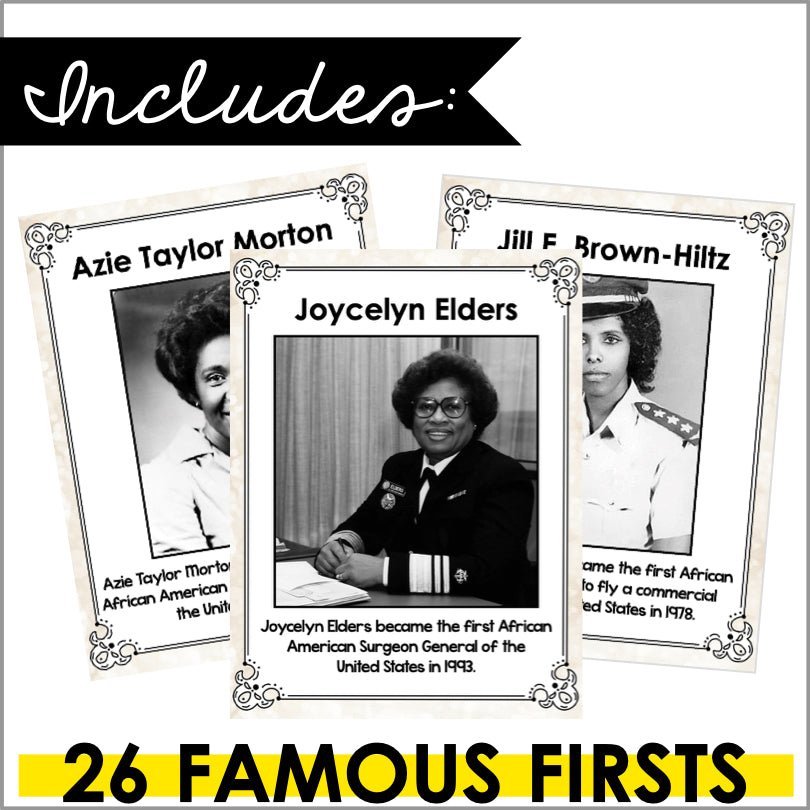Black Women in History Famous Firsts Posters - Teacher Jeanell