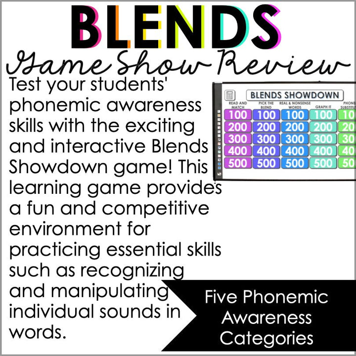 Blends Phonemic Awareness Trivia Game - Teacher Jeanell