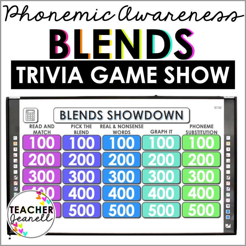 Blends Phonemic Awareness Trivia Game - Teacher Jeanell