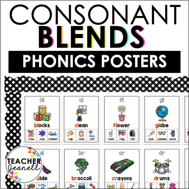 Blends Poster Set | Sound Wall Posters - Teacher Jeanell