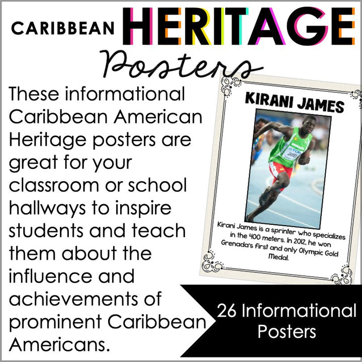 Caribbean American Heritage Month Posters Bulletin Board - Teacher Jeanell