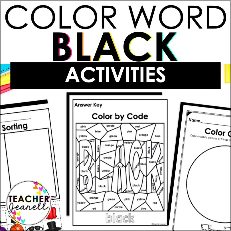 Color Black Worksheets and Activities | Color Identification - Teacher Jeanell