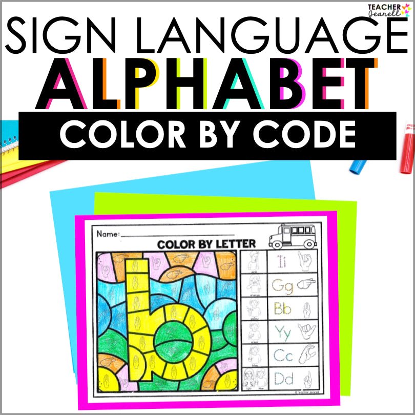 Color by Code Manual Alphabet - Teacher Jeanell