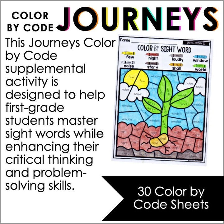 Color by Sight Words Journeys 1st Grade Units 1-6 Supplemental Resource - Teacher Jeanell