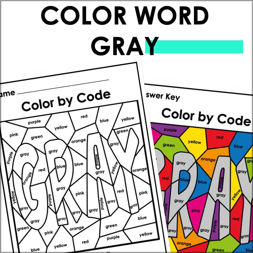 Color Gray Worksheets and Activities | Color Identification - Teacher Jeanell