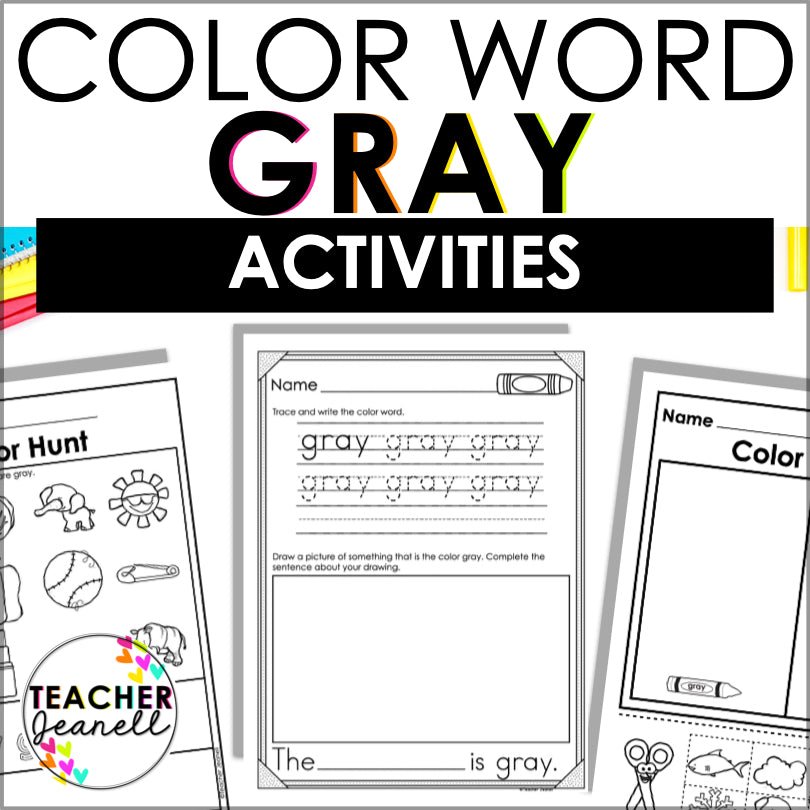 Color Gray Worksheets and Activities | Color Identification - Teacher Jeanell