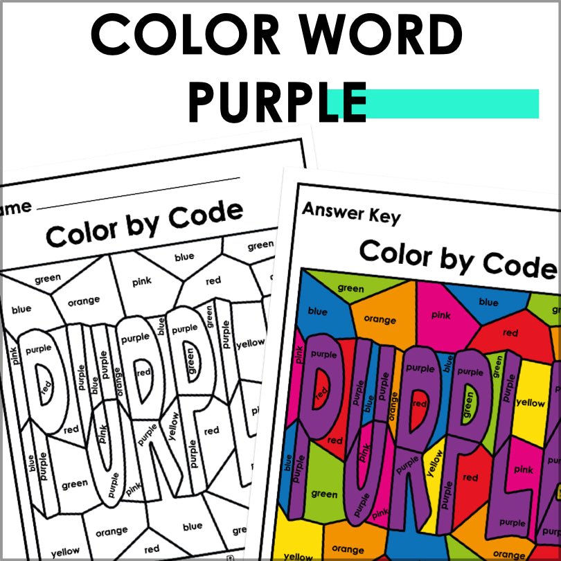 Color Purple Worksheets and Activities | Color Identification - Teacher Jeanell