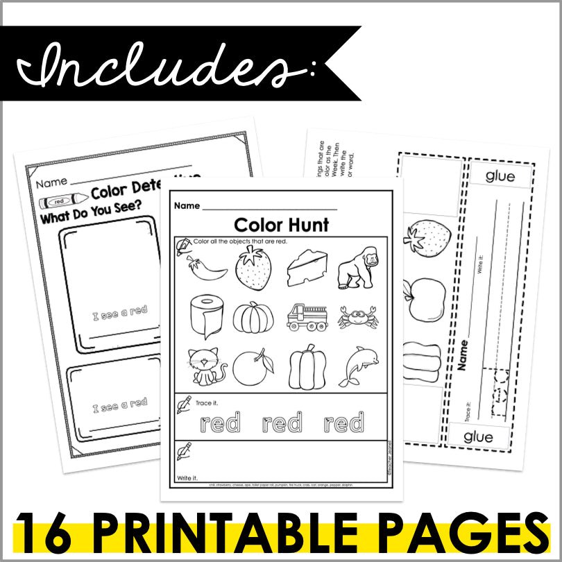 Color Red Worksheets and Activities | Color Identification - Teacher Jeanell