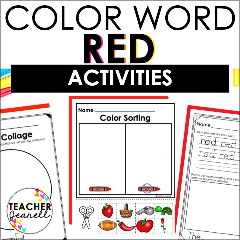 Color Red Worksheets and Activities | Color Identification - Teacher Jeanell