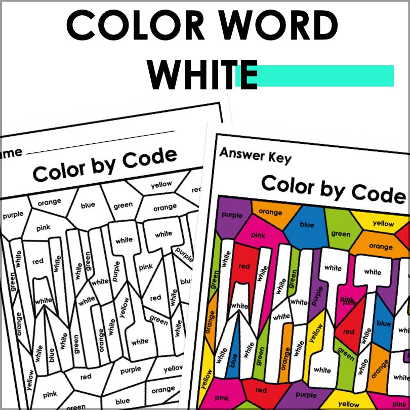 Color White Worksheets and Activities | Color Identification - Teacher Jeanell