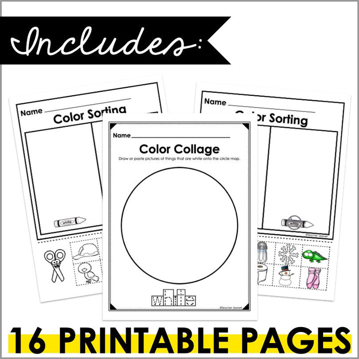 Color White Worksheets and Activities | Color Identification - Teacher Jeanell