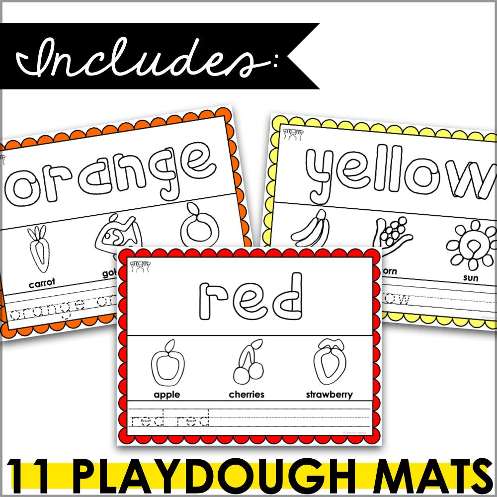 Color Words Playdough Mats - Teacher Jeanell