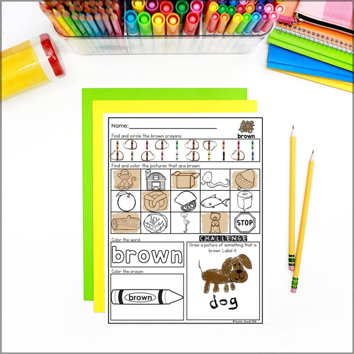 Colors and Color Words Worksheets - Teacher Jeanell