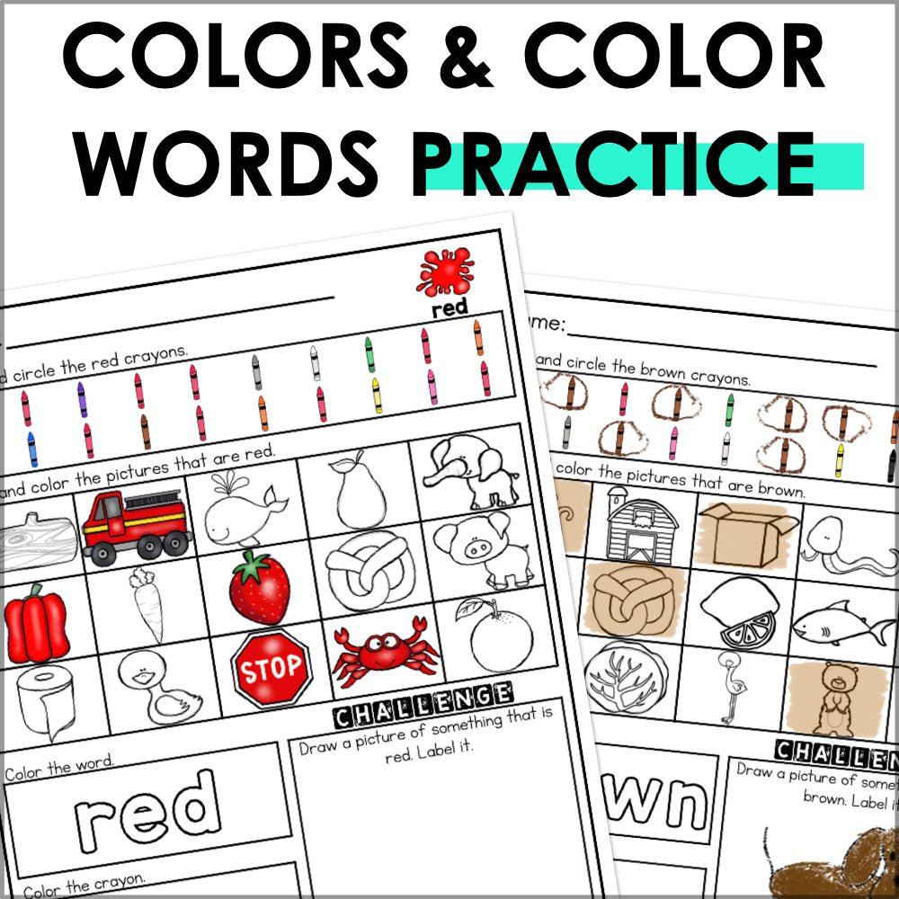 Color Words Worksheets for Color Recognition and Vocabulary Skills ...