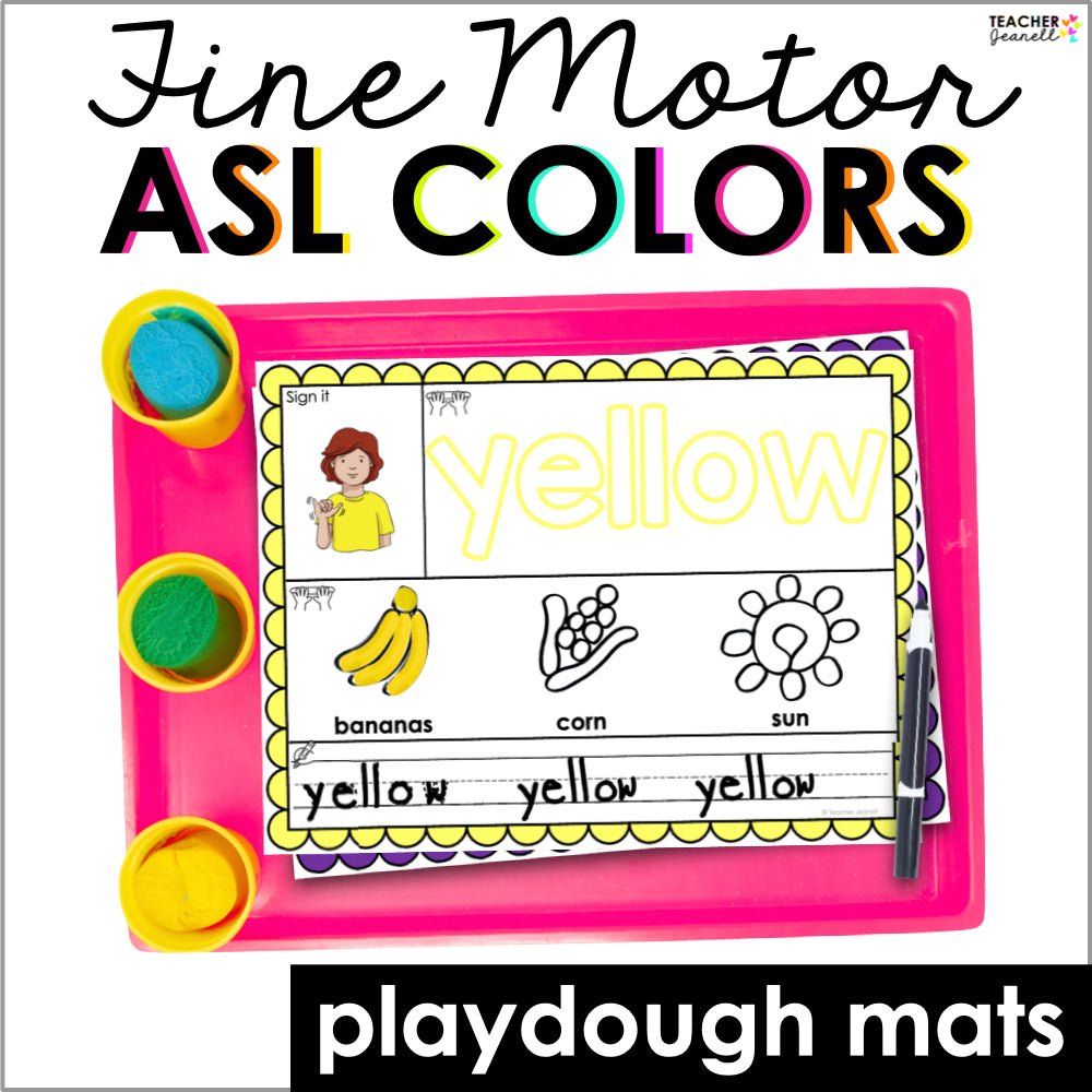 Colors in ASL Playdough Mats - Teacher Jeanell