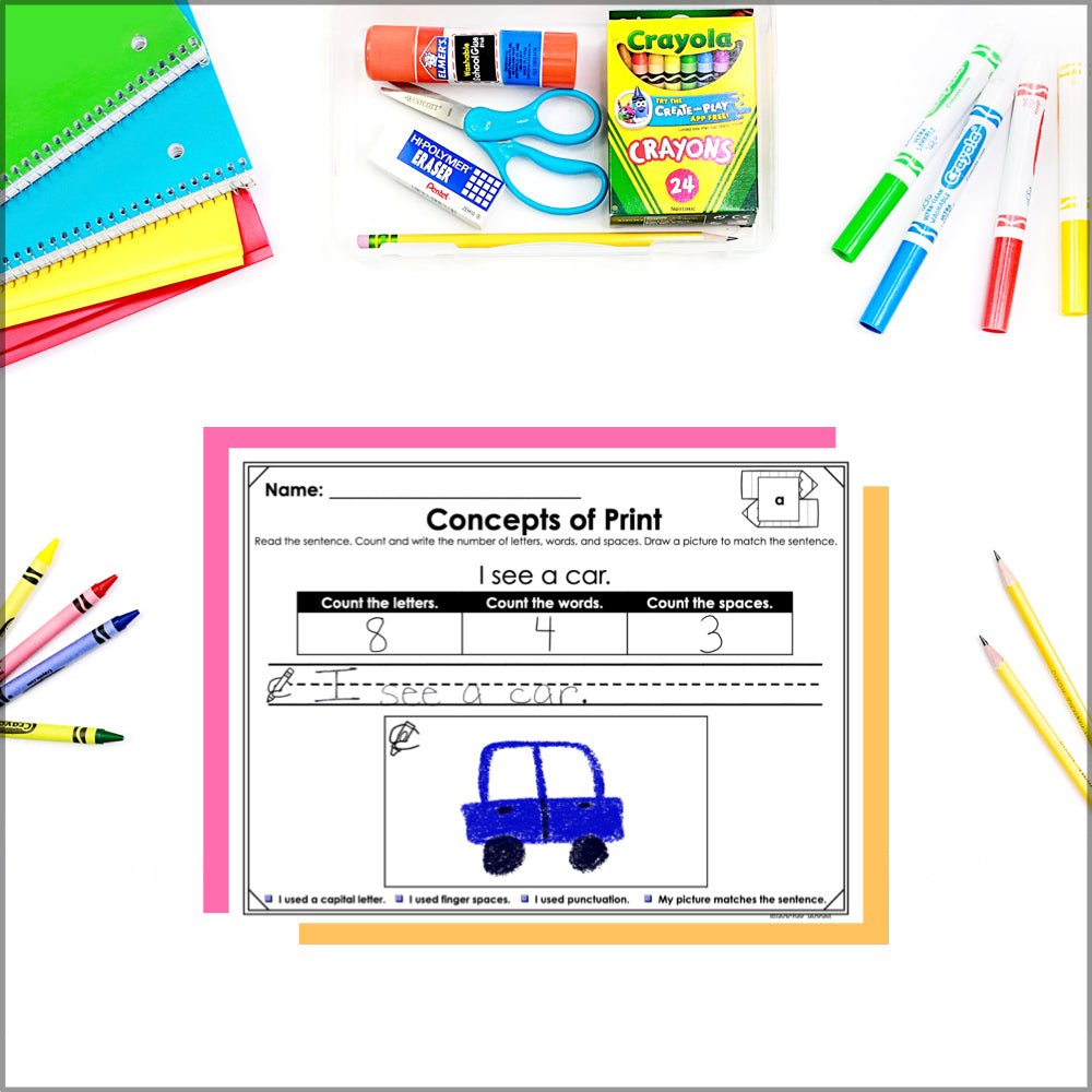 Concepts of Print & Sight Word Sentences - Teacher Jeanell