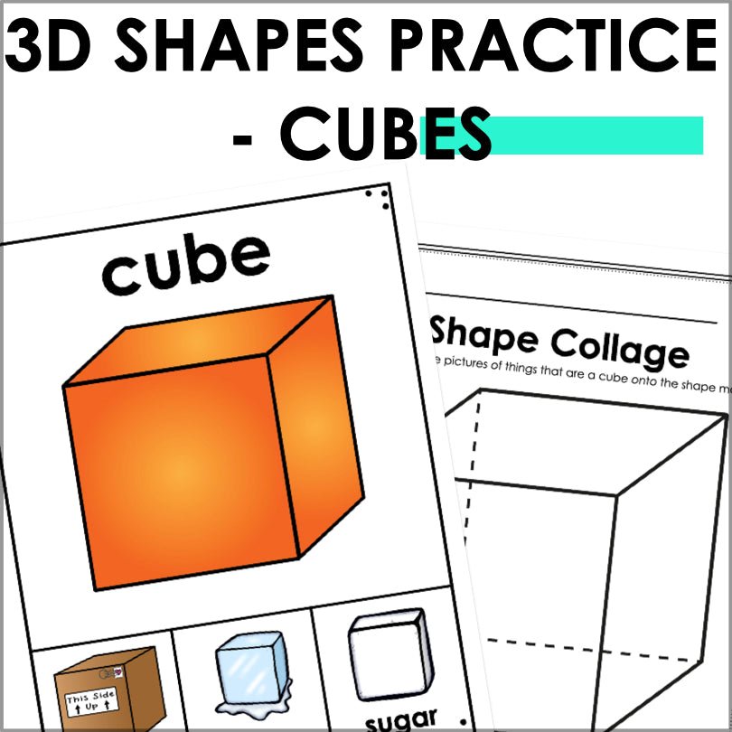 Cube | 3D Shapes Worksheets | Shape Recognition - Teacher Jeanell