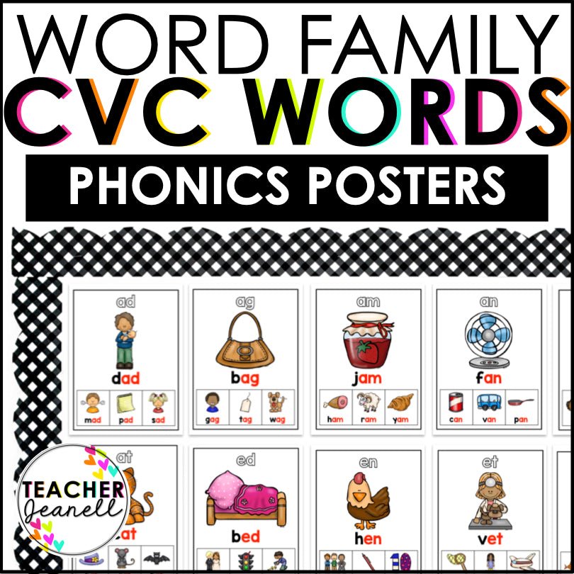 CVC Word Families Poster Set - Teacher Jeanell