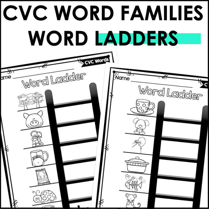 CVC Word Ladders | CVC Word Chains | CVC Word Families Printables - Teacher Jeanell