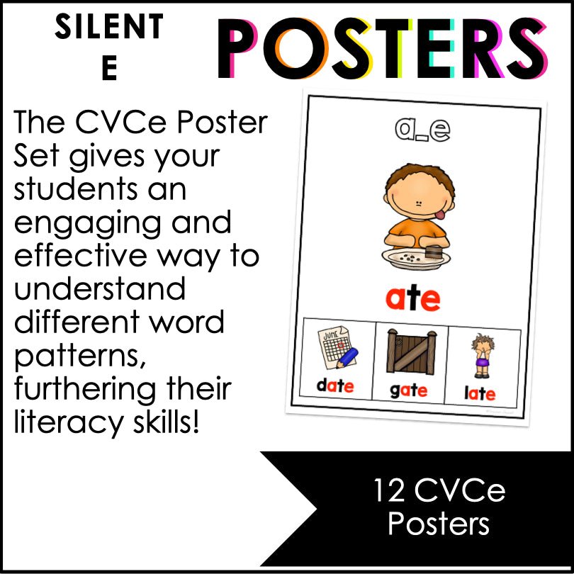 CVCe Poster Set | Sound Wall Posters - Teacher Jeanell