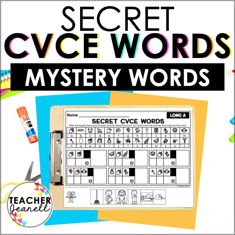 CVCe Secret Words | Silent e Mystery Words Phonemic Awareness Activities - Teacher Jeanell