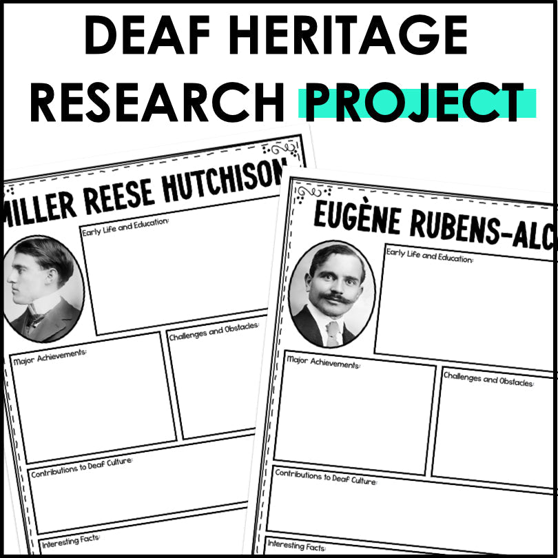 Deaf History Month Research Posters | Deaf History Graphic Organizers - Teacher Jeanell