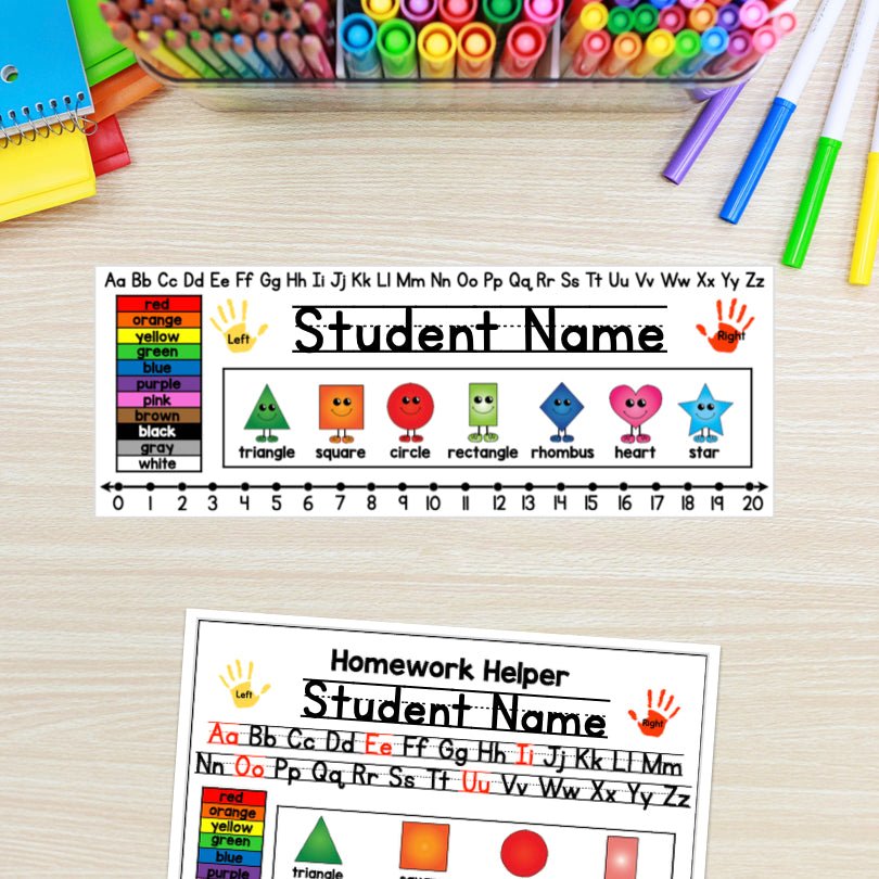 Homework Tags Editable Desk Name Tags and Homework Helper for PreK and Kindergarten ...