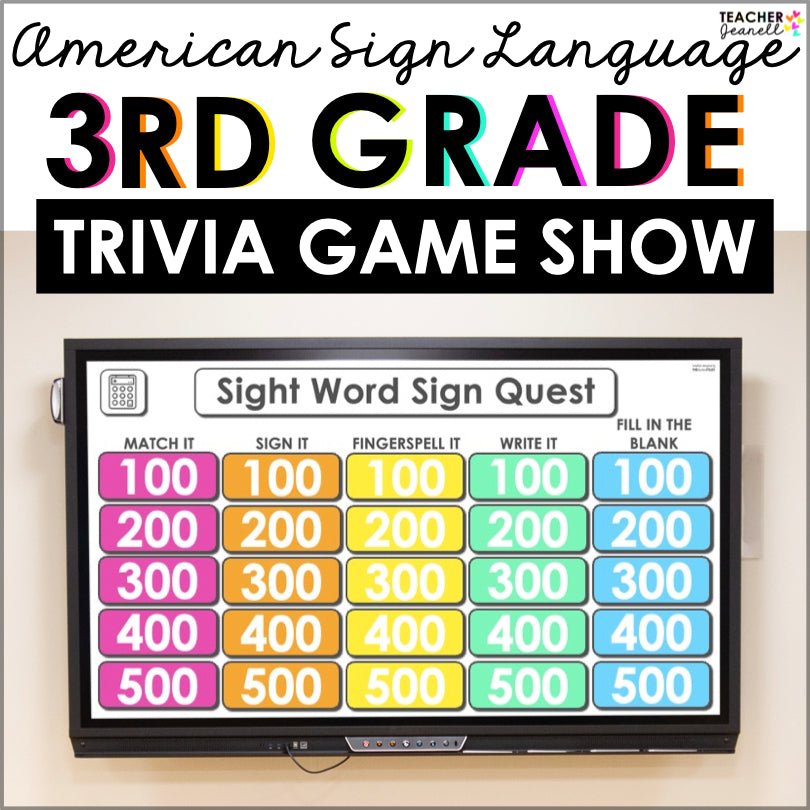 Digital ASL Third Grade Sight Word Game - Teacher Jeanell