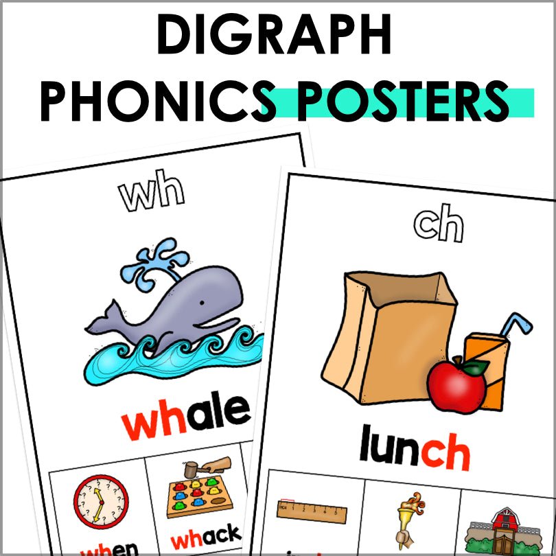Digraph Sticker Consonant Digraph Posters for Phonics and Reading Skills – Teacher Jeanell