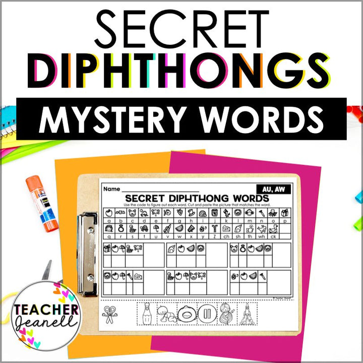 Diphthongs Secret Words Phonemic Awareness Activity - Teacher Jeanell
