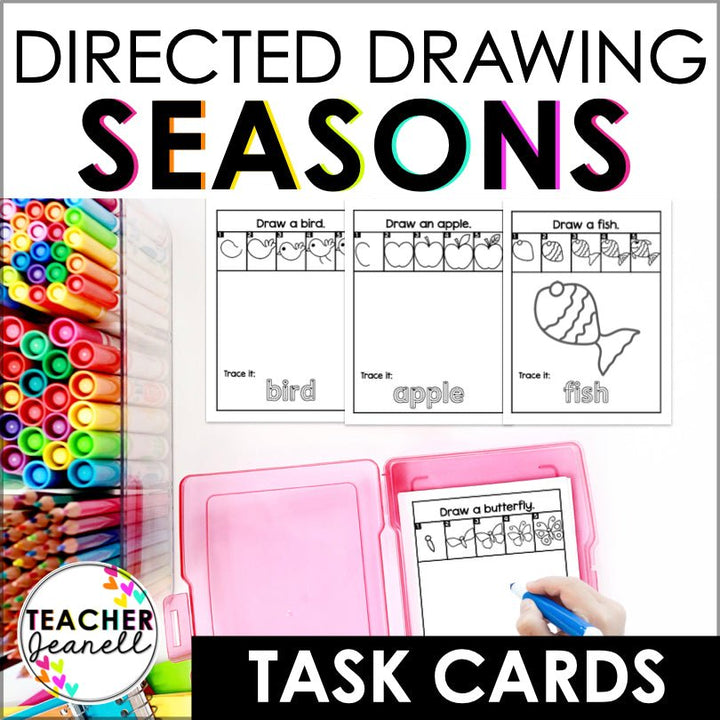 Directed Drawing Task Cards Seasons - Teacher Jeanell