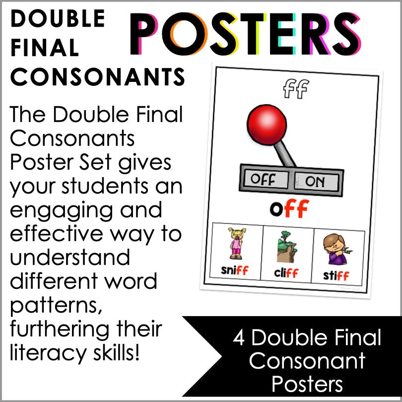 Double Consonant Ending Posters | Phonics Posters - Teacher Jeanell