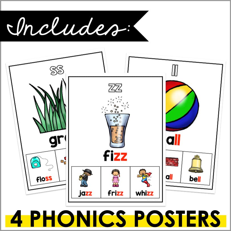 Double Consonant Ending Posters | Phonics Posters - Teacher Jeanell